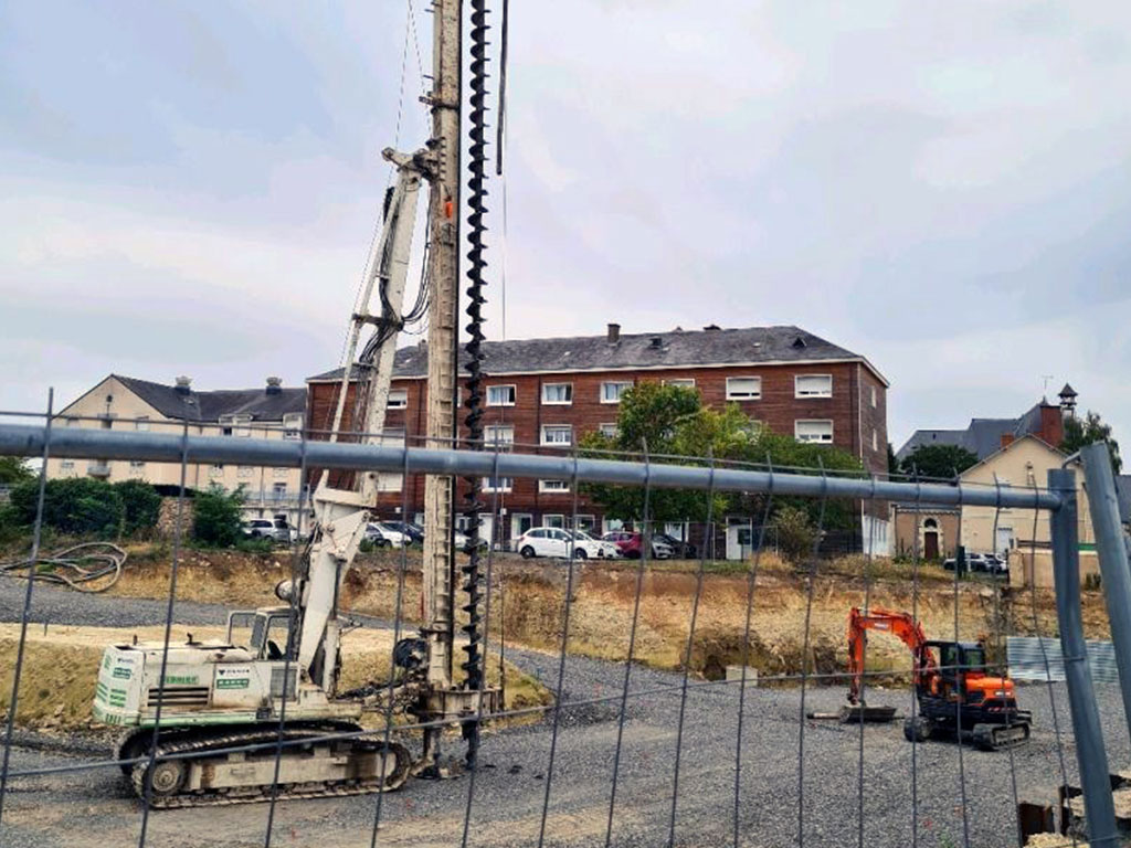 Chantier de fondations, Immeuble Rue du Bourg Joly